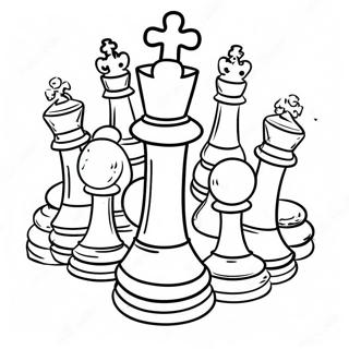 Colorful Chess Pieces Coloring Page 104329-42157