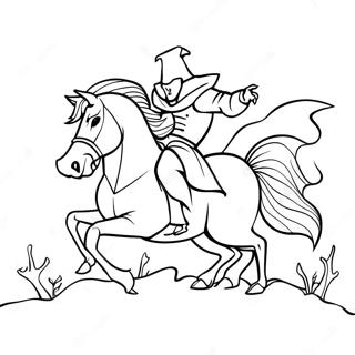 Creepy Headless Horseman Riding Coloring Page 104408 42225