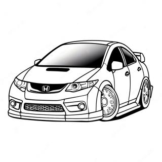 Sporty Honda Civic Coloring Page 104431-42237