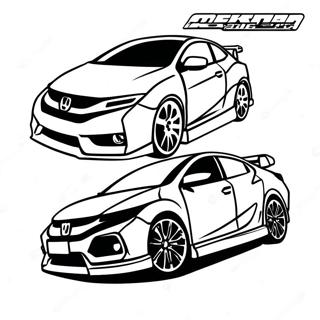 Sporty Honda Civic Coloring Page 104431-42238