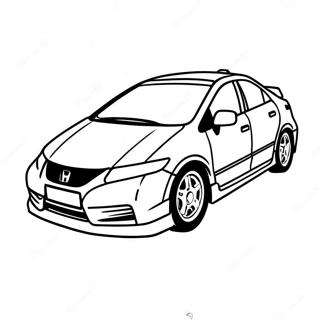 Sporty Honda Civic Coloring Page 104431-42239