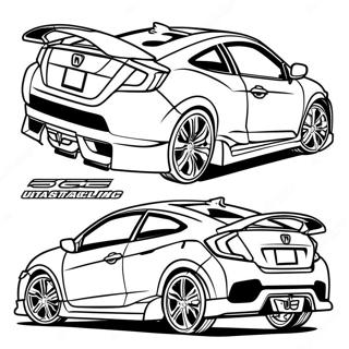 Sporty Honda Civic Coloring Page 104431-42240