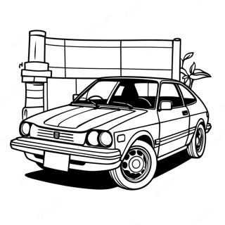 Classic Honda Civic Coloring Page 104432-42244