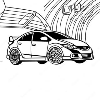 Honda Civic In Motion Coloring Page 104434 42249