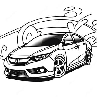 Honda Civic In Motion Coloring Page 104434 42251