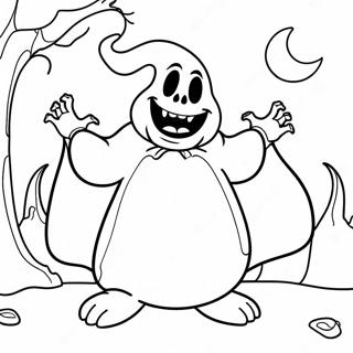 Oogie Boogie With Spooky Background Coloring Page 104508-42299