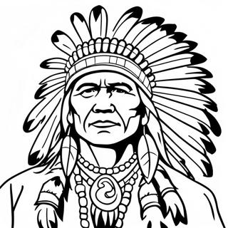 Majestic Native American Chief Coloring Page 104690-42451