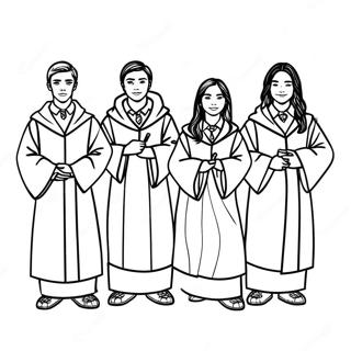 Slytherin Students In Robes Coloring Page 104766-42505