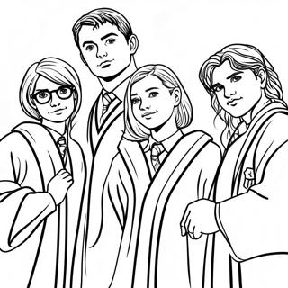 Slytherin Students In Robes Coloring Page 104766-42508