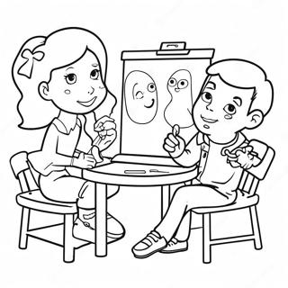 Friends Art Lab Banner Coloring Pages