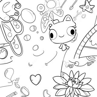 Colorful Friends Art Lab Banner Coloring Page 104817-42543