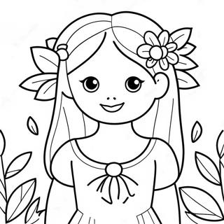 Flower Girl Coloring Page 104841-42555