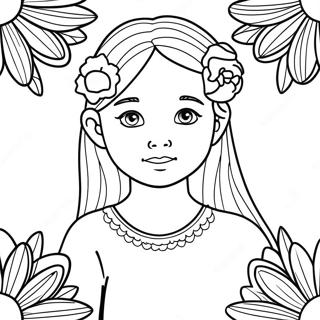 Flower Girl Coloring Page 104841-42556