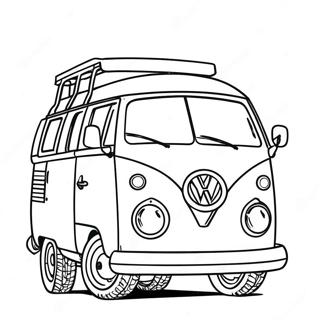 Colorful Volkswagen Van Coloring Page 104897-42609