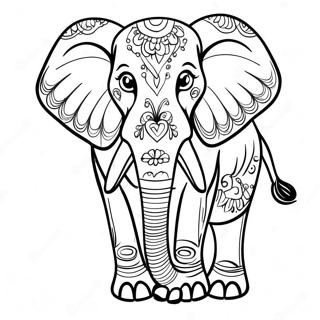 Elegant African Elephant Coloring Page 104998 42684