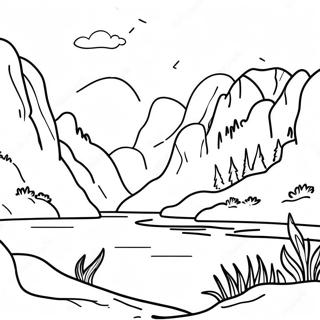 Serene Lake National Park Coloring Page 105049-42721