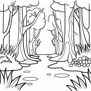 Serene Forest Landscape Coloring Page 105074-42737