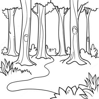 Serene Forest Landscape Coloring Page 105074-42738