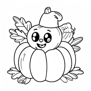 Cute Thanksgiving Pumpkin Coloring Page 10509-1833