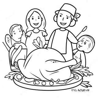 Thanksgiving Feast With Family Coloring Page 10510-1578