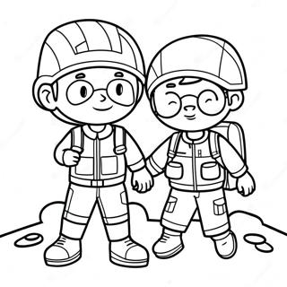 Adventurous Boy And Girl Coloring Page 105227-42858
