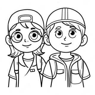 Adventurous Boy And Girl Coloring Page 105227-42860