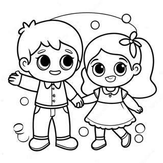 Playful Boy And Girl Coloring Page 105228-42875