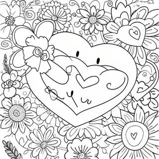 Whimsical We Love You Flowers Coloring Page 105281-42921