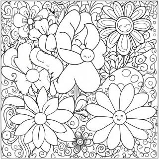 Whimsical We Love You Flowers Coloring Page 105281-42922