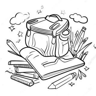 Colorful Welcome Back School Coloring Page 105331-42956
