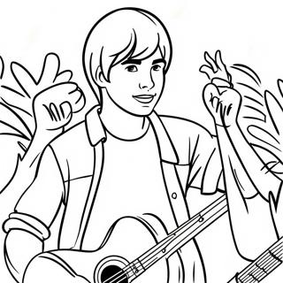 Troy Bolton Singing Coloring Page 105407-43009