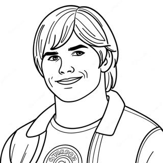 Troy Bolton Singing Coloring Page 105407-43010