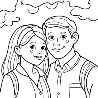 Adorable Boyfriend And Girlfriend Coloring Page 105485-43070