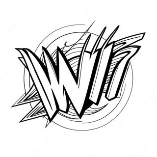 Colorful Wwe Logo Sticker Coloring Page 105512 43095