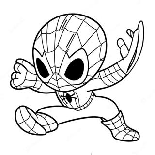 Playful Baby Spiderman In Action Coloring Page 105539 43117