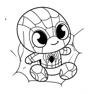 Tiny Baby Spiderman With Webs Coloring Page 105540 43124