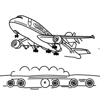 A380 Airplane Taking Off Coloring Page 105566-43144