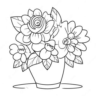 Romantic Valentine S Day Flowers Coloring Page 105664-43210