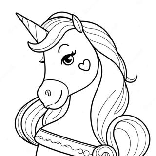 Barbie Unicorn Coloring Pages