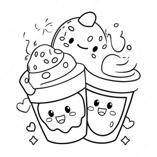 Cute Dunkin Donuts Characters Coloring Page 105745-43282