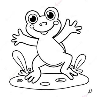 Happy Frog Jumping Coloring Page 105768-43290