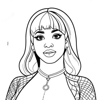 Cardi B With Colorful Hair Coloring Page 105847-43354