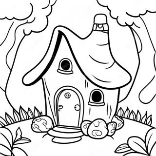 Enchanted Forest Fairy House Coloring Pages