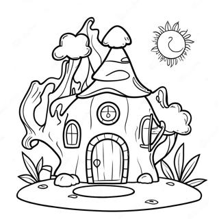 Enchanted Forest Fairy House Coloring Page 105948-43426