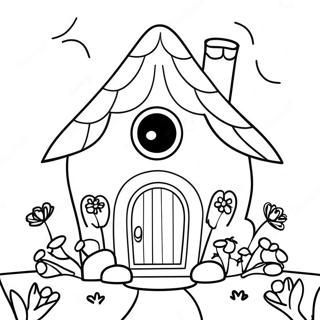 Whimsical Fairy Cottage Coloring Page 105950-43434