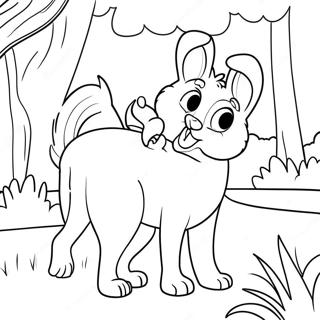 Winn Dixie And Opal Playing Together Coloring Page 105975-43449