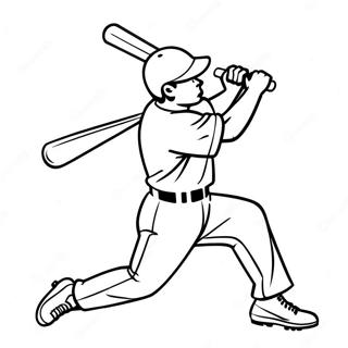 Baseball Player Swinging Bat Coloring Page 10603-1608