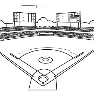 Baseball Field With Players Coloring Page 10604-2097