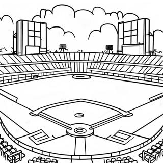 Baseball Field With Players Coloring Page 10604-2100