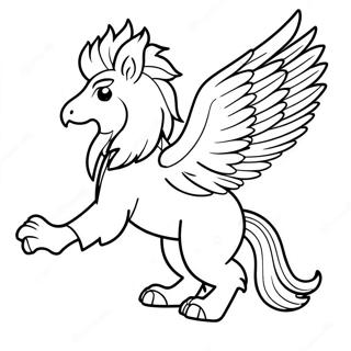 Majestic Griffin Flying Coloring Page 106077-43531